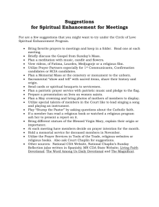 Suggestions for Spiritual Enhancement at Meetings