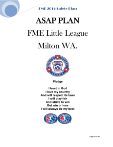 2015 Safety Plan - Fife, Milton & Edgewood Little League