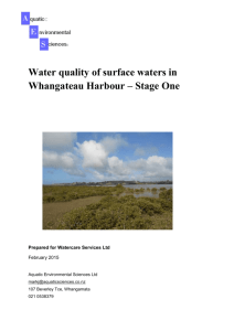 Water quality of surface waters in Whangateau Harbour