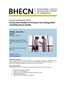 Innovative Models of Primary Care Integration and Behavioral