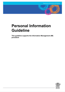 Personal Information Guideline - Policy and Procedure Register