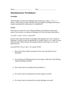 Stoichiometry Worksheet