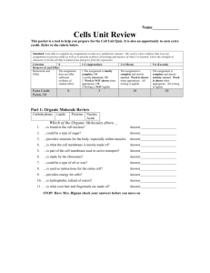 Review Packet: Cells Unit