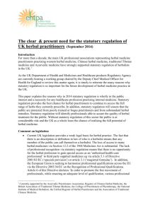 Statutory regulation for herbal practitioners.MM edit 3