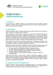 TEQSA`s public disclosure policy