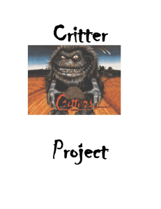 Critter Project Construct a Critter