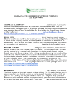 Elementary Music Programs - Oakland Unified School District