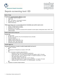 Sepsis screening tool: ED