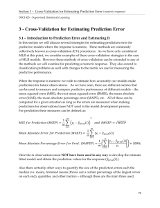 3 - Cross-Validation for Estimating Prediction Error 3.1 – Introduction