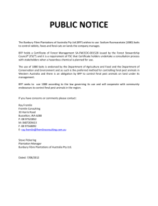 Public Notice - Bunbury Fibre Plantations