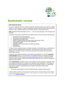 Annex X - ECDC Systematic review report template