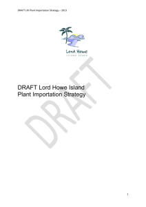 Draft Lord Howe Island Plant Importation Strategy