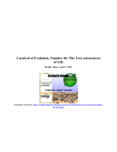 Carnival of Evolution, Number 46: The Tree (structures)