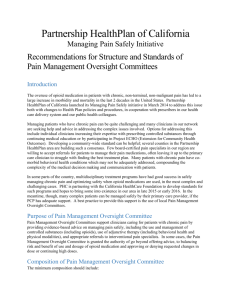 Purpose of Pain Management Oversight Committee