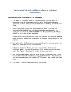 District Protocol for Cataloguing iPads