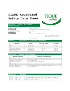 2015 TIQUE AquaGuard SDS