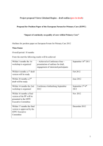 Project proposal Västra Götaland Region – draft outline (pre
