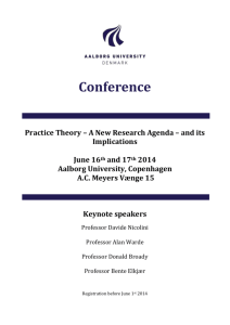 Conference Practice Theory – A New Research Agenda – and its