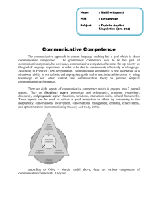Communicative Competence - Topic in Applied Linguistics