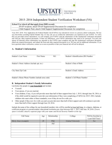Verification Worksheet - Independent (V6)