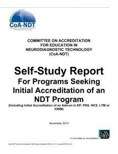 Self-Study Report for INITIAL Accreditation of an NDT Program