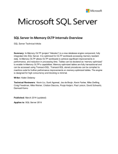SQL Server In-Memory OLTP Internals Overview