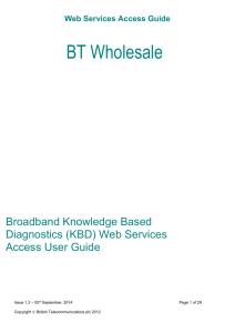 Broadband KBD Web Services Access User Guide