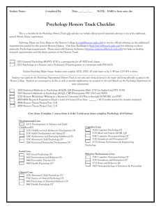 Honors Track checklist - Department of Psychology