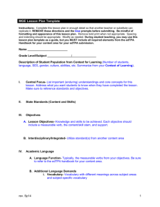 MGE Lesson Plan Template Instructions: Complete this lesson plan