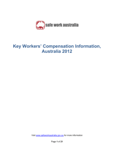 Key Workers` Compensation Information, Australia 2012