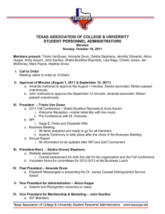October 16 & 18, 2011 - Texas Association of College & University