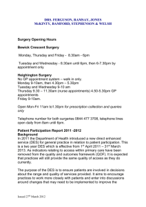 Opening hours - Bewick Crescent Surgery