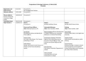 Postgraduate Criminology Conference, 27 March 2015 Timetable