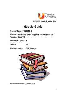 Module Guide - School of Health & Social Care