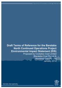 Draft Terms of Reference for the Baralaba North Continued