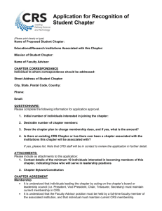 Application for Recognition of Student Chapter