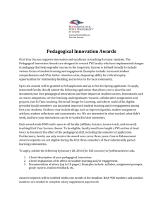 Fall 2015 Pedagogical Innovation Awards