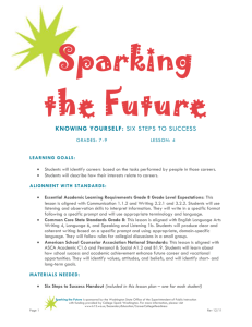 Sparking the Future Grades 7-9 Lesson 4 Six Steps to Success