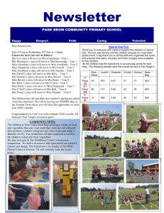 Newsletter 12th July - Park Brow Primary School