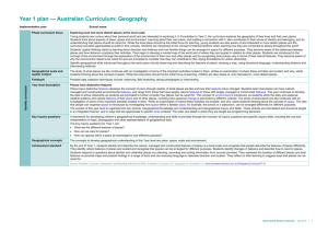 Year 1 plan * Australian Curriculum: Geography