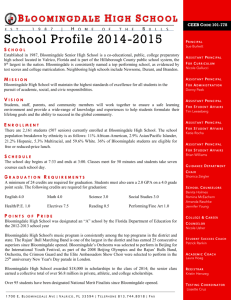 Class of 2014 - Bloomingdale High School Guidance Website