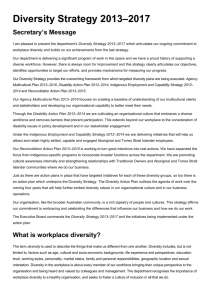 Diversity Strategy 2013*2017 - Department of the Environment