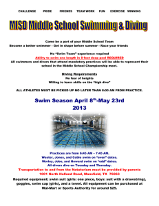 Swim & Dive Practice Calendar - Mansfield Independent School