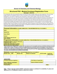 Structured PhD –Module Enrolment Registration Form