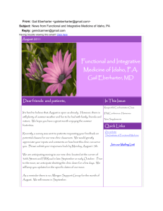 Aug-2011-Newsletter... - Functional and Integrative Medicine of