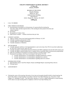 March 24, 2015 Board Meeting Agenda