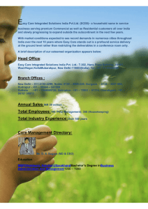 Download: Company Profile - Easy Care Integrated Solutions India