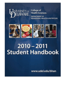 BHAN Student Handboo.. - University of Delaware