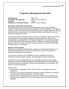 Programme Management Internship