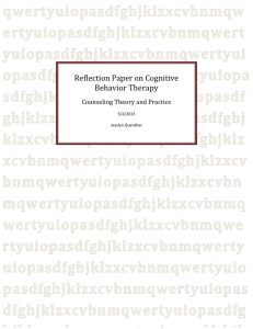 Reflection Paper on Cognitive Behavior Therapy